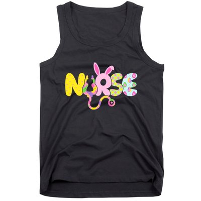 Funny Cute Easter Patterns Nurse Tank Top