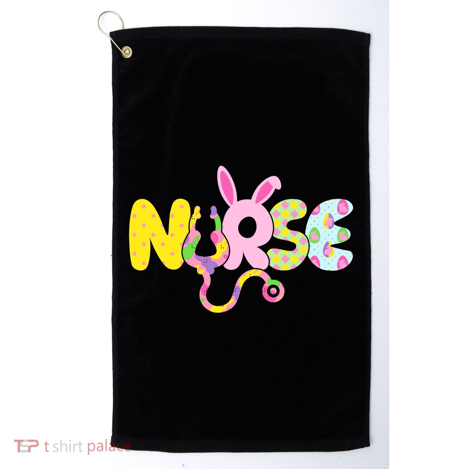 Funny Cute Easter Patterns Nurse Golf Towel