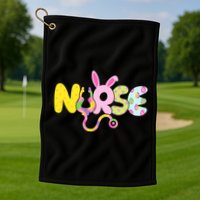 Funny Cute Easter Patterns Nurse Golf Towel