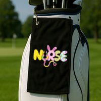 Funny Cute Easter Patterns Nurse Golf Towel