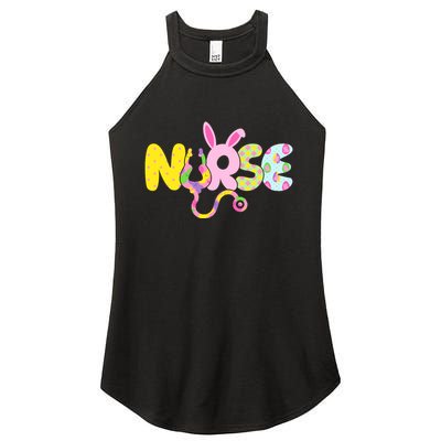 Funny Cute Easter Patterns Nurse Women's Perfect Tri Rocker Tank