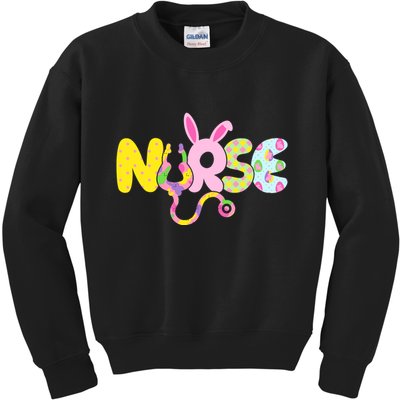 Funny Cute Easter Patterns Nurse Kids Sweatshirt