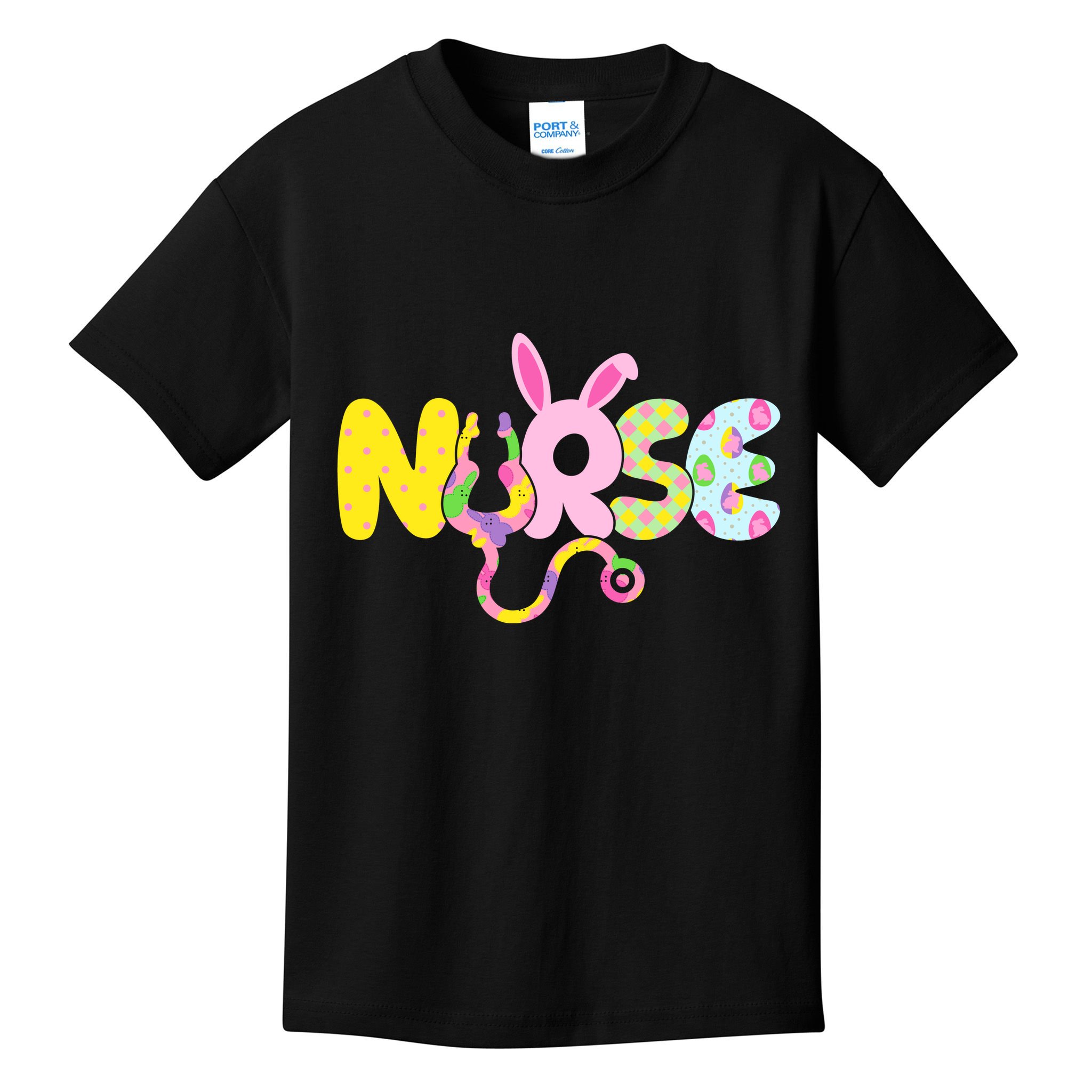 Funny Cute Easter Patterns Nurse Kids T-Shirt