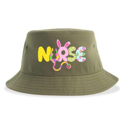 Funny Cute Easter Patterns Nurse Sustainable Bucket Hat