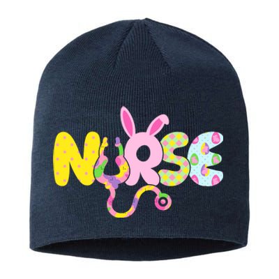 Funny Cute Easter Patterns Nurse Sustainable Beanie