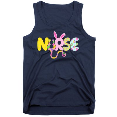 Funny Cute Easter Patterns Nurse Tank Top