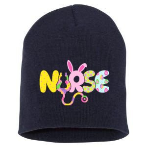 Funny Cute Easter Patterns Nurse Short Acrylic Beanie