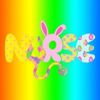 Funny Cute Easter Patterns Nurse Poster