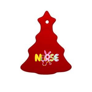 Funny Cute Easter Patterns Nurse Ceramic Tree Ornament