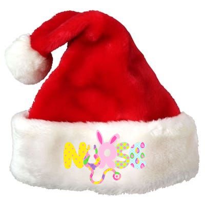 Funny Cute Easter Patterns Nurse Premium Christmas Santa Hat