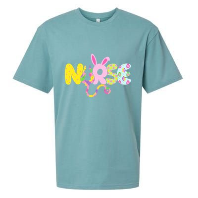 Funny Cute Easter Patterns Nurse Sueded Cloud Jersey T-Shirt