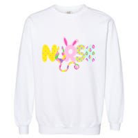 Funny Cute Easter Patterns Nurse Garment-Dyed Sweatshirt