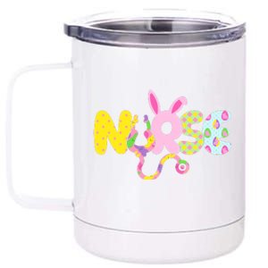 Funny Cute Easter Patterns Nurse 12 oz Stainless Steel Tumbler Cup