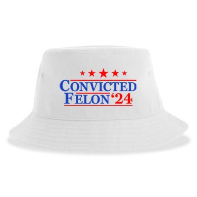 Felon24 Convicted Felon Funny Pro Trump 2024 Sustainable Bucket Hat