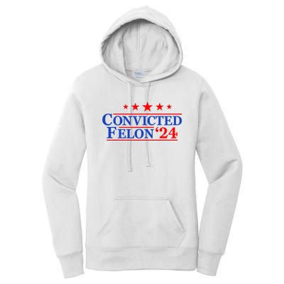 Felon24 Convicted Felon Funny Pro Trump 2024 Women's Pullover Hoodie