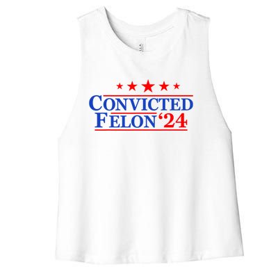 Felon24 Convicted Felon Funny Pro Trump 2024 Women's Racerback Cropped Tank