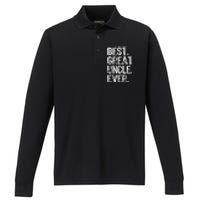 Family Cool Funny Best Great Uncle Ever Performance Long Sleeve Polo