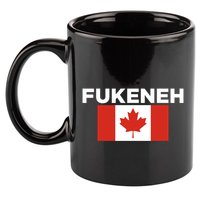 Fukeneh Canada Flag Humorous Fun Slang Accent Gift 11oz C Handle Ceramic Mug