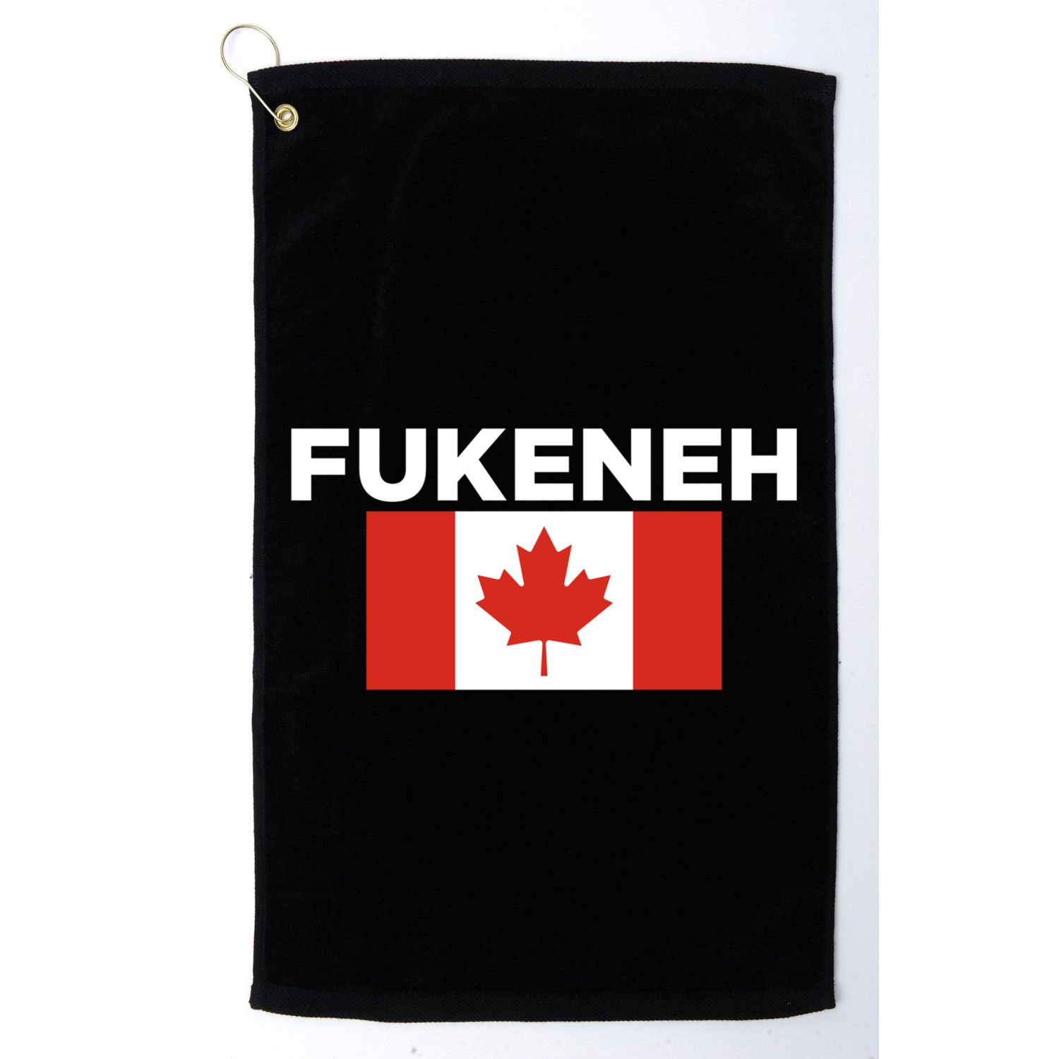Fukeneh Canada Flag Humorous Fun Slang Accent Gift Golf Towel