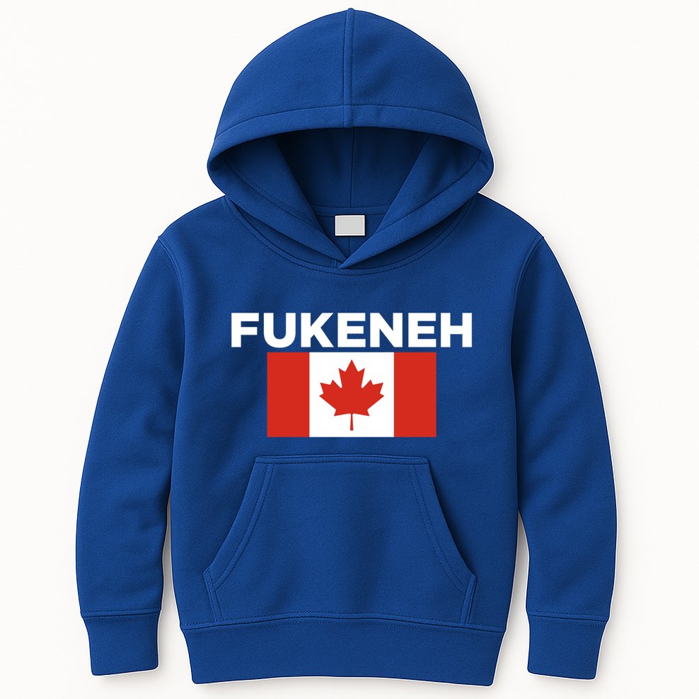 Fukeneh Canada Flag Humorous Fun Slang Accent Gift Kids Hoodie
