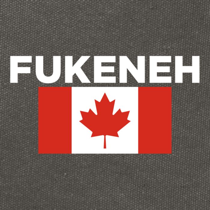 Fukeneh Canada Flag Humorous Fun Slang Accent Gift Cotton Canvas Backpack