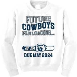 Future Cowboys Fanloading Due May 2024 Pregnant Pregnance Kids Sweatshirt