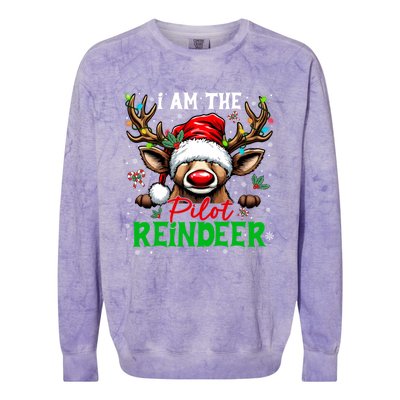 Funny Christmas Family Matching IM The Pilot Reindeer Gift Colorblast Crewneck Sweatshirt