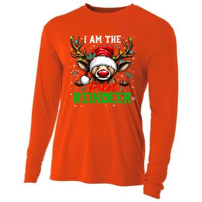 Funny Christmas Family Matching IM The Pilot Reindeer Gift Cooling Performance Long Sleeve Crew