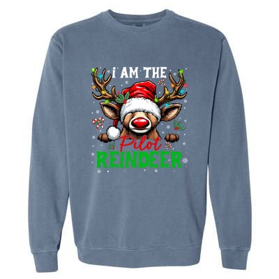 Funny Christmas Family Matching IM The Pilot Reindeer Gift Garment-Dyed Sweatshirt