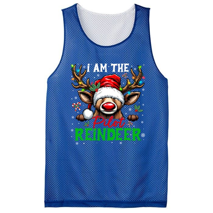 Funny Christmas Family Matching IM The Pilot Reindeer Gift Mesh Reversible Basketball Jersey Tank