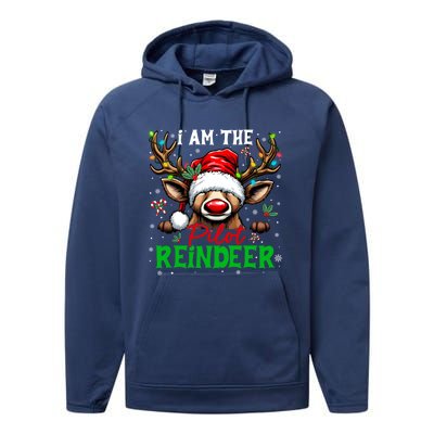 Funny Christmas Family Matching IM The Pilot Reindeer Gift Performance Fleece Hoodie