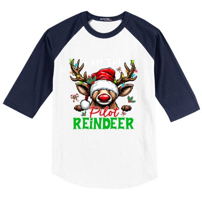 Funny Christmas Family Matching IM The Pilot Reindeer Gift Baseball Sleeve Shirt