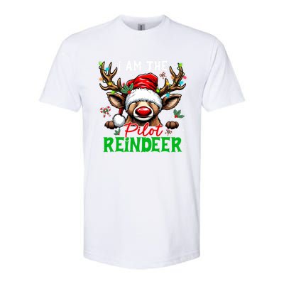 Funny Christmas Family Matching IM The Pilot Reindeer Gift Softstyle CVC T-Shirt