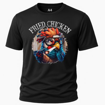 Fried Chicken Funny 420 Marijuana Weed Cannabis Cooling Performance Crew T-Shirt