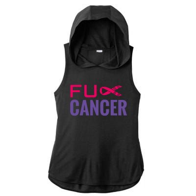 F Cancer Ladies PosiCharge Tri-Blend Wicking Draft Hoodie Tank