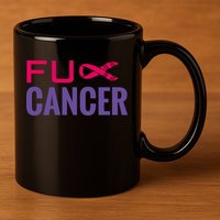 F Cancer 11oz C Handle Ceramic Mug