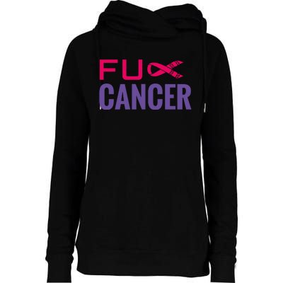 F Cancer Womens Funnel Neck Pullover Hood