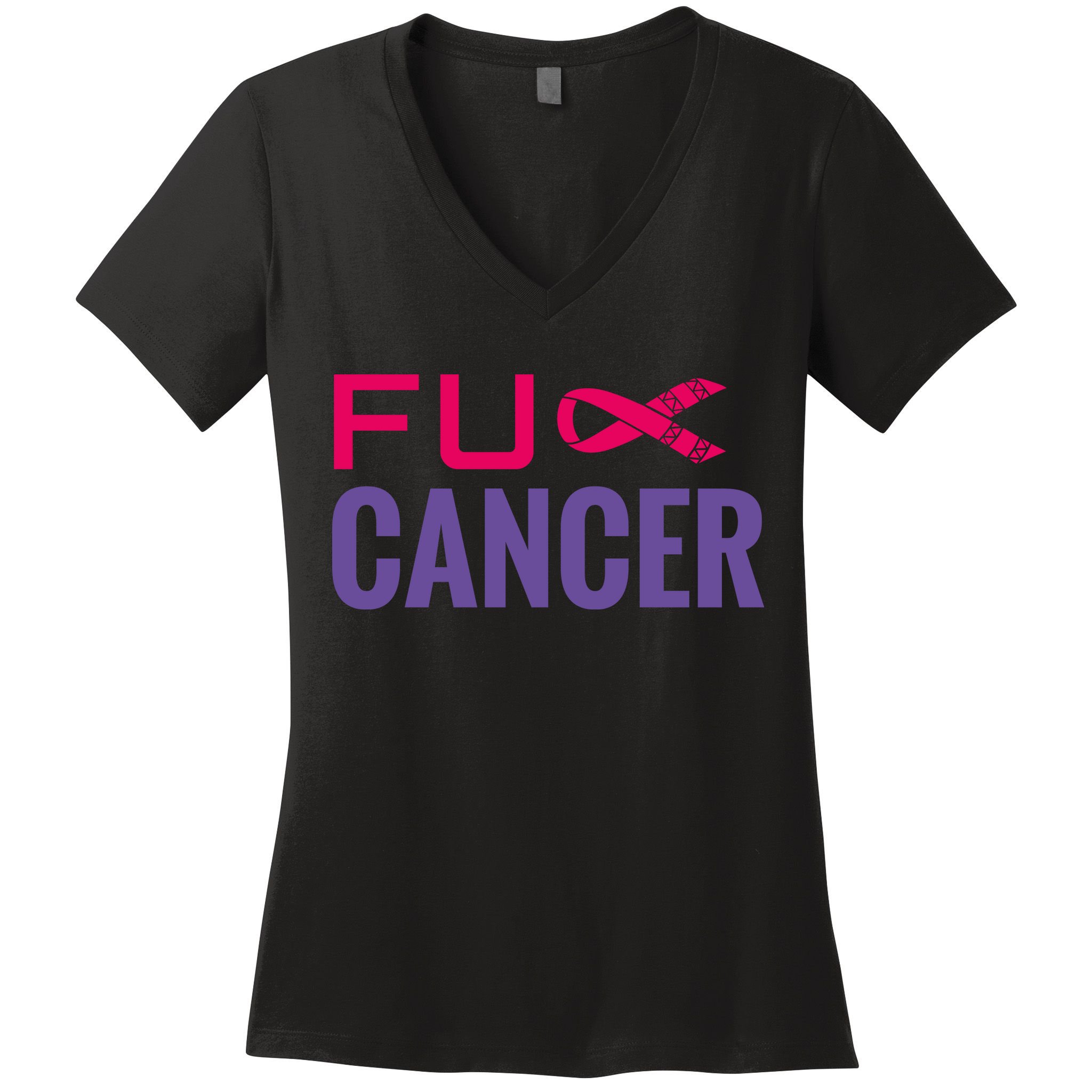 F Cancer Women's V-Neck T-Shirt
