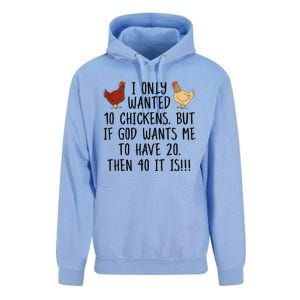 Funny Chicken For Wo I Only Wanted 10 Chickens Unisex Surf Hoodie