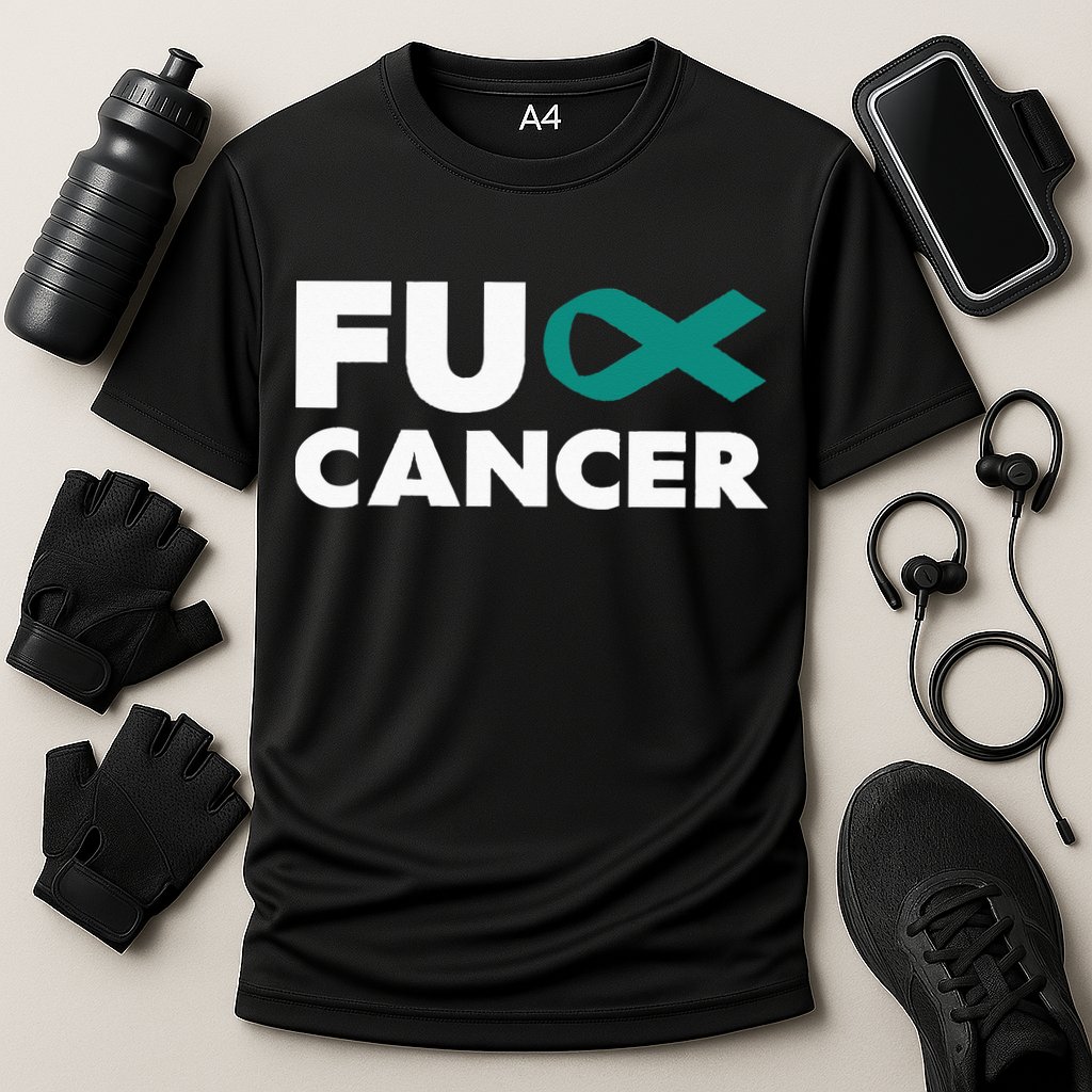 Fuck Cancer Fuck Ovarian Cancer Awareness Cooling Performance Crew T-Shirt