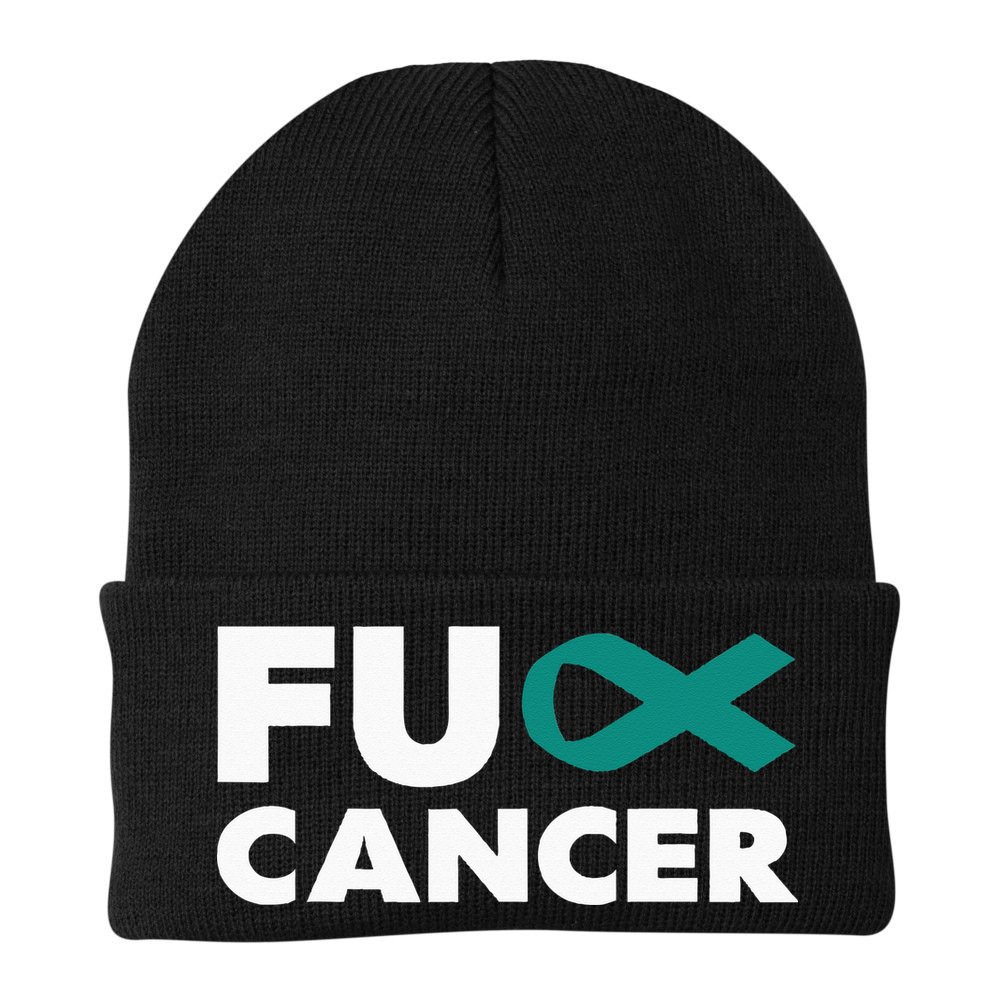 Fuck Cancer Fuck Ovarian Cancer Awareness Beanie