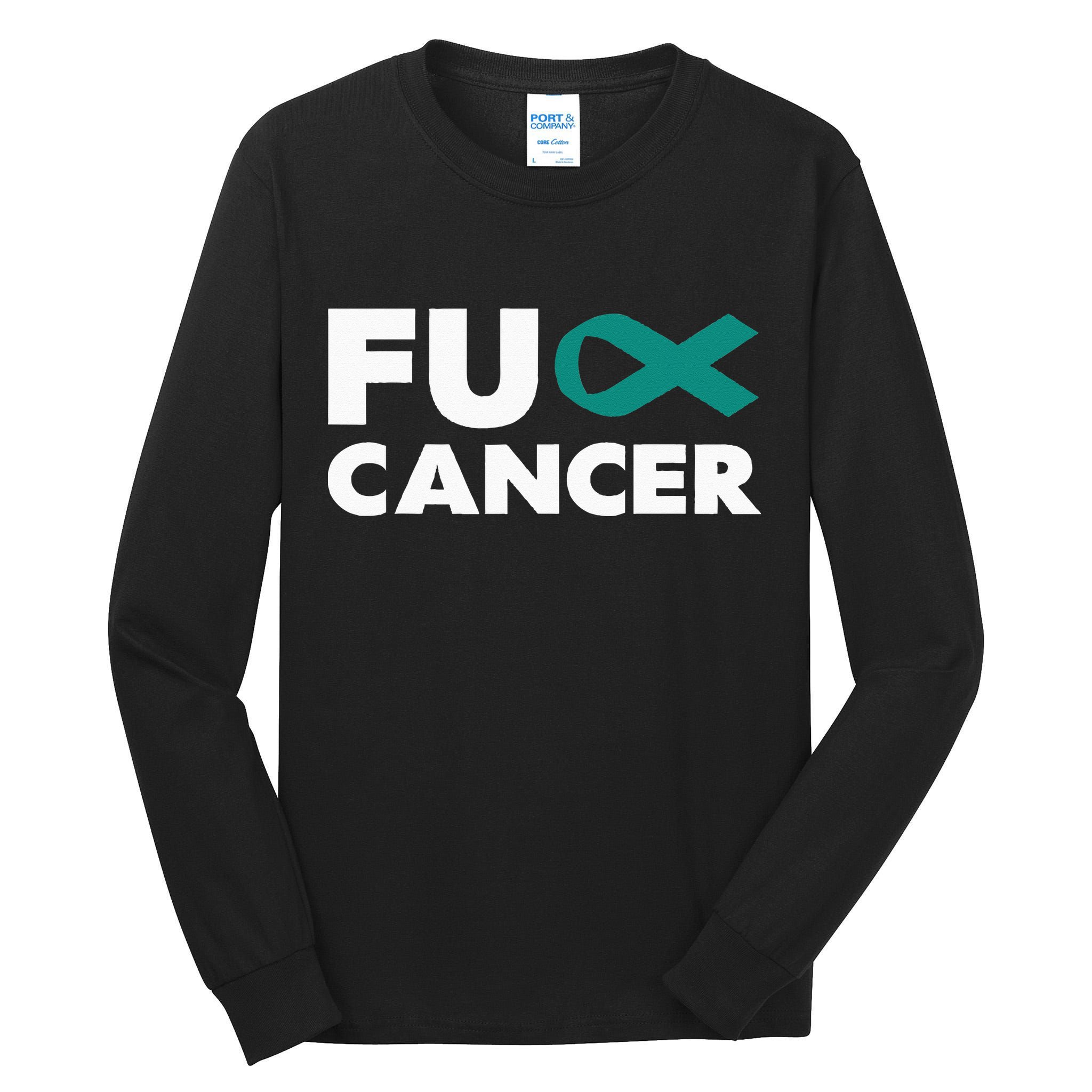 Fuck Cancer Fuck Ovarian Cancer Awareness Tall Long Sleeve T-Shirt