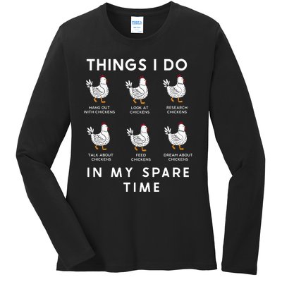 Funny Chicken Ladies Long Sleeve Shirt