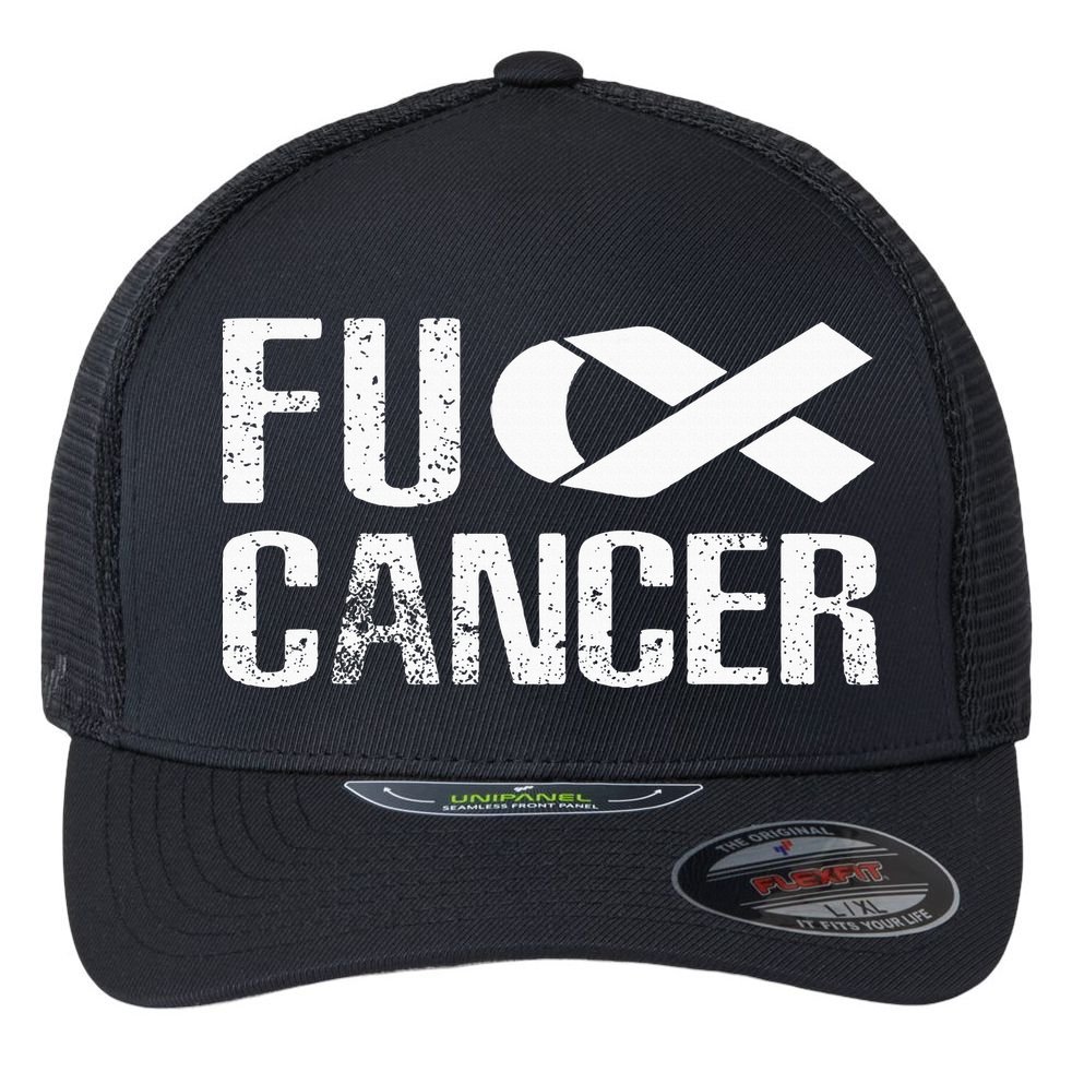 Fuck Cancer Fu Cancer Tcancer Awareness Flexfit Unipanel Trucker Cap