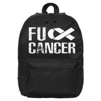 Fuck Cancer Fu Cancer Tcancer Awareness 16 in Basic Backpack