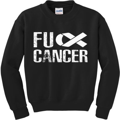 Fuck Cancer Fu Cancer Tcancer Awareness Kids Sweatshirt