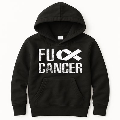 Fuck Cancer Fu Cancer Tcancer Awareness Kids Hoodie