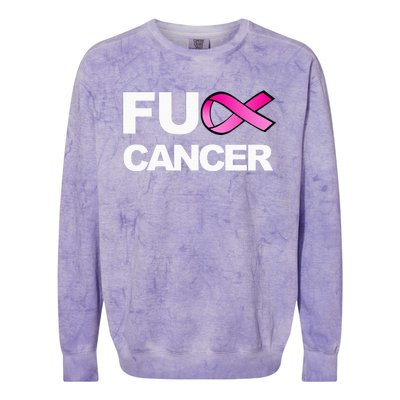 Fuck Cancer For Breast Cancer Awareness Colorblast Crewneck Sweatshirt