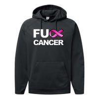 Fuck Cancer For Breast Cancer Awareness Performance Fleece Hoodie