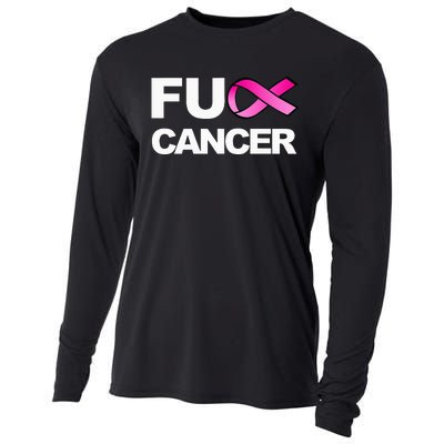 Fuck Cancer For Breast Cancer Awareness Cooling Performance Long Sleeve Crew